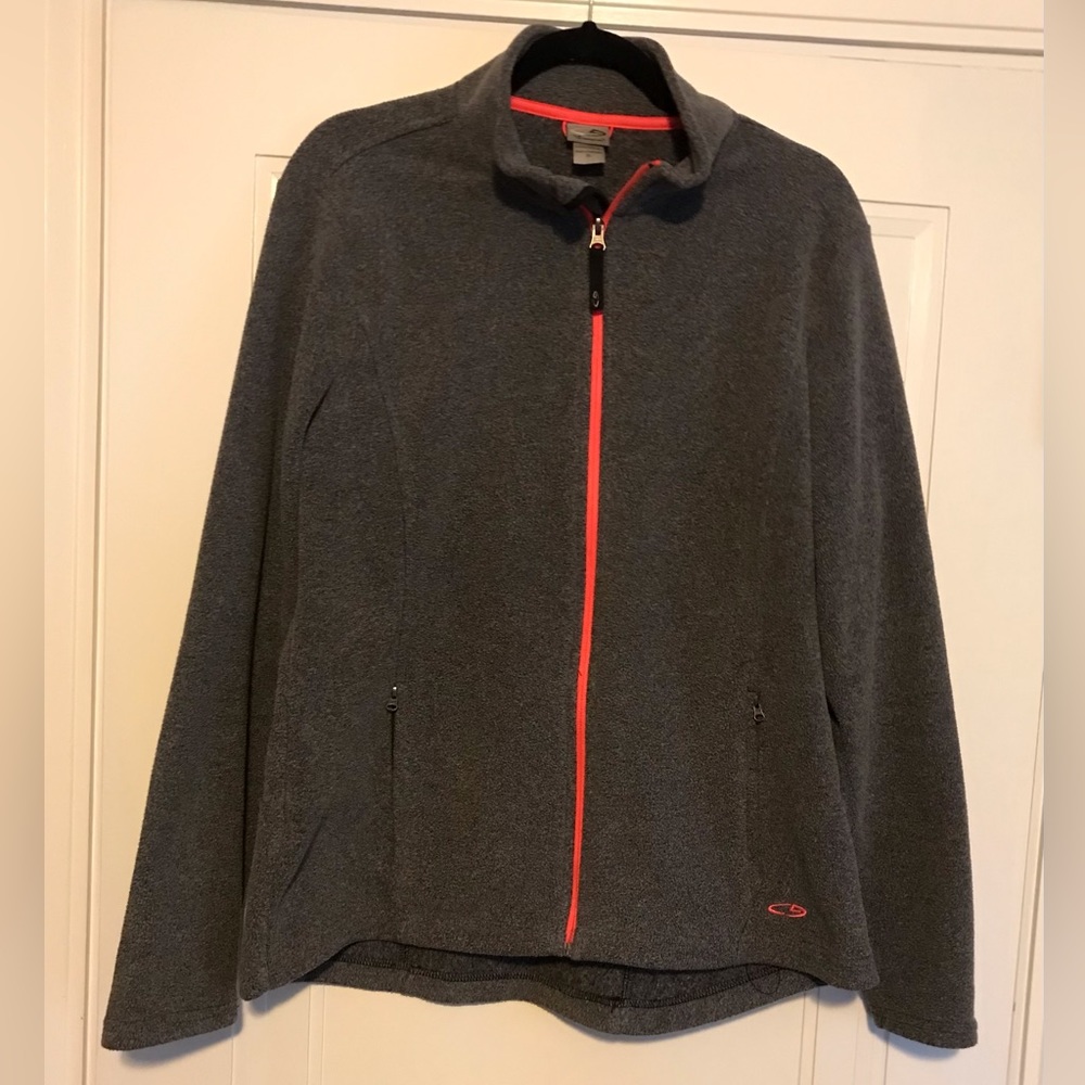 C9 by Champion gray and coral fleece jacket w/ zipper pockets in size XL